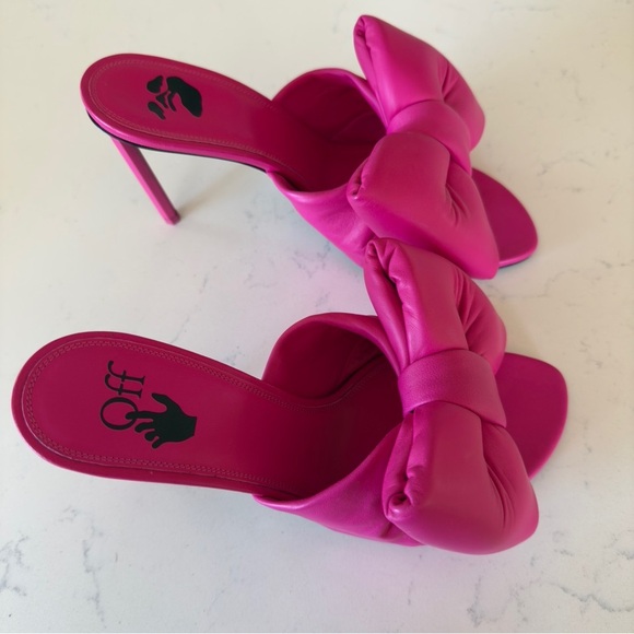 NIB Off-white Allen heel bow top in pink size: 8 - Picture 2 of 8